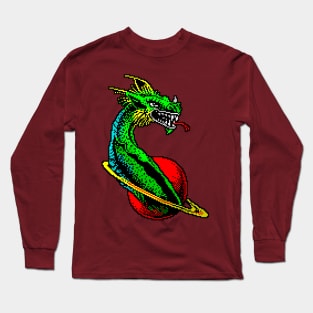 Dragon Planet 8 Bit Art Long Sleeve T-Shirt